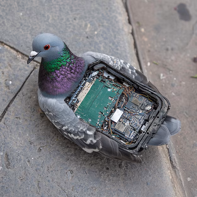 DOCUMENTO LEAKED #2: Schema tecnico ufficiale di un piccione-drone con componenti identificati